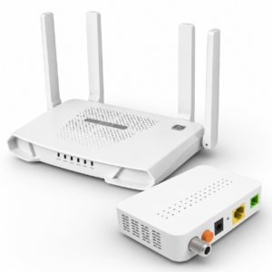 Combo ISP FTTH: ONU CATV (Internet + TV) + Repetidor Dualband Wi-Fi 4 Antenas
